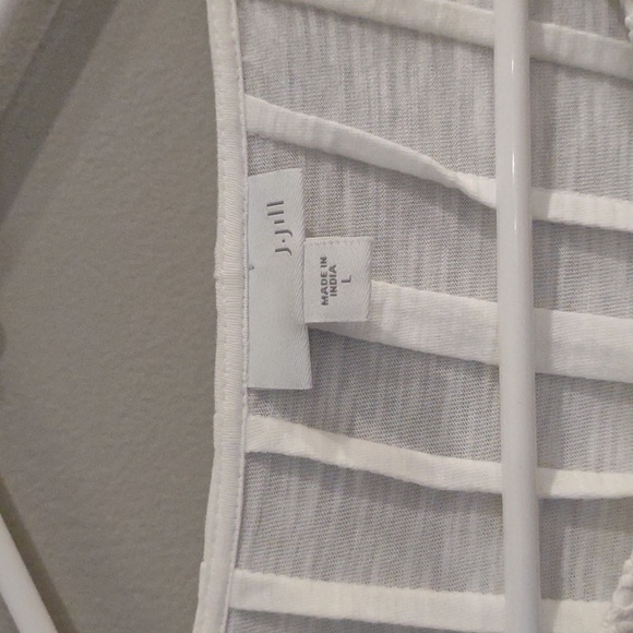 J.Jill women's large white 3/4 sleeve embroidered t-shirt - Picture 3 of 5